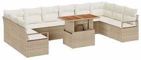 vidaXL Kerti Kanapé Szett párnával párnával 11 pcs Beige és krém