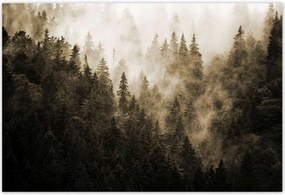 Fotótapéták 104x70 Tájkép Szépia Hegyek Köd