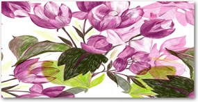 Konyhai panel Virágos mintás 140x70 cm Ragasztó