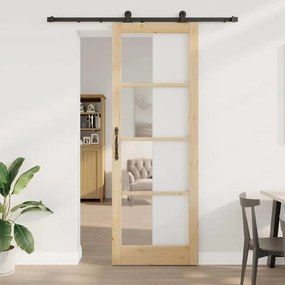 Csúszóajtó ORKDAL Barna 83 x 232 cm Fa és fém
