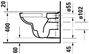 Duravit 25700920002 - Függesztett perem nélküli WC D-CODE kerámia/fényes fehér