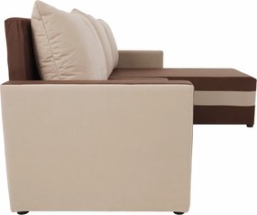 Univerzális ülőgarnitúra, barna/bézs, PAULITA NEW