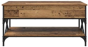 vidaXL Dohányzóasztal Öreg fa 100 x 50 x 50 cm Faanyag