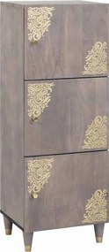 vidaXL Magasfiú Szürke és Arany 40 x 33 x 110 cm Tömör Mangófát