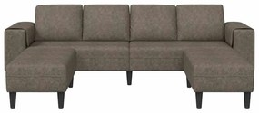 Kanapé Szett 3 pcs Sötétszürke Műbőr velúr