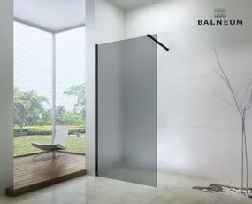 Balneum Walk-In zuhanyfal fekete profillal füst üveggel 100