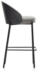 Fekete-szürke bárszék (ülésmagasság 65 cm) Eamy – Kave Home