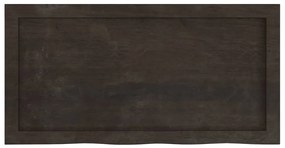 sötétbarna kezelt tömör tölgyfa fali polc 80x40x(2-6) cm