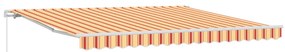 Kézi Behúzható Napellenző Sárga és Narancs 400x300 cm