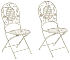 Összecsukható törtfehér kerti szék kétdarabos szettben BIVIO Beliani