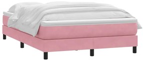 vidaXL rózsaszín bársony rugós ágy matraccal 160x210 cm