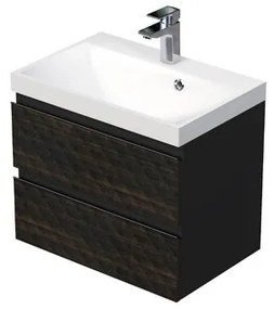 Fürdőszobaszekrény mosdóval SAT Cube Way 60x47,5x40 cm barna matt CUBE3D602ZH