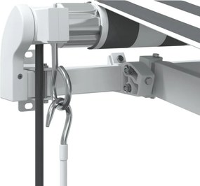 Antracitszürke-fehér LED-es automata napellenző 400 x 350 cm
