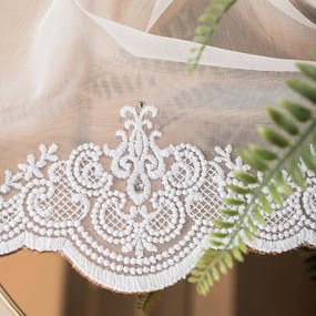 Függöny méterben 280cm hálós alul hímzett cirkónia csillogó hosszú