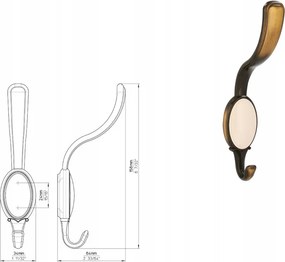 Bútorakasztó Siro 1980/ZN31A78 régi szálcsiszolt sárgaréz/bézs betét