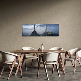 Hegyek képe (órával) (90x30 cm)