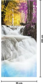 Fotótapéta ajtóra - Erawan, vízesés az erdőben (95x205cm)
