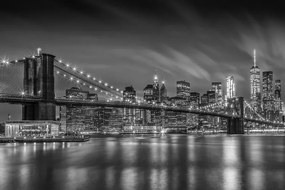 Fotográfia BROOKLYN BRIDGE Nightly Impressions | Monochrome, Melanie Viola