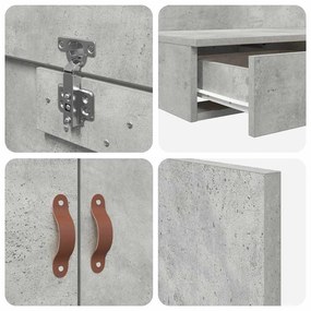 Ágykeret tárolóval Beton Szürke 236.5 x 140 x 31.5 cm Faanyag