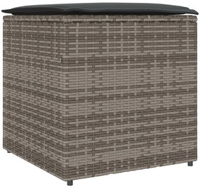 Kültéri Tárolódoboz Szürke és Sötétszürke Rattan Nagy Tárolás