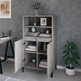szürke sonoma szerelt fa magasszekrény 60 x 36 x 110 cm