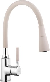 Invena Pogo, magas mosogató csaptelep 2 funkciós, bézs-króm, INV-BZ-80-L03-L