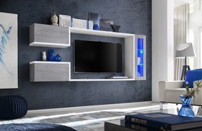 Nappali bútorsor Gwyn 29 BTW GX (beton + fehér) (világítással). Akció -18%. 1024447