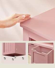 Játéktároló szekrény, gyerekpolc, 30 x 102 x 60 cm, rózsaszín