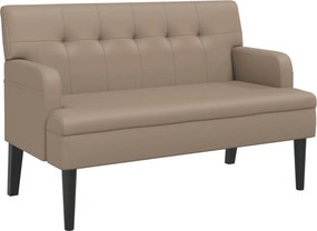 vidaXL cappuccino-színű műbőr pad háttámlával 112x65,5x75 cm