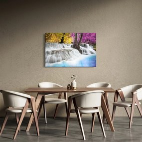 Egy kép Erawan vízeséséről az erdőben (90x60 cm)