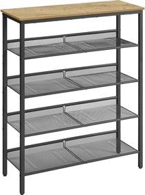 Cipősszekrény TAYLOR ARTISAN fekete szerkezettel, 4 polc