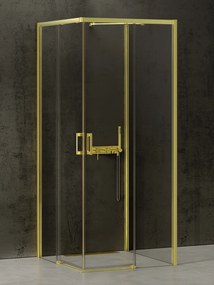 New Trendy Prime Light Gold zuhanykabin 90x90 cm négyzet arany fényes/átlátszó üveg K-1190