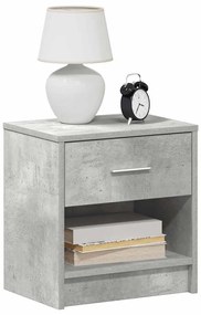 2 db betonszürke éjjeliszekrény fiókkal 39x28x41 cm