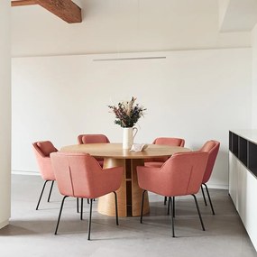 Kerek étkezőasztal kőrisfa dekorral ø 157 cm Cep – Teulat