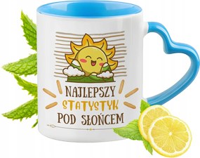 Statisztikai bögre Kék szív alakú füllel Ajándék