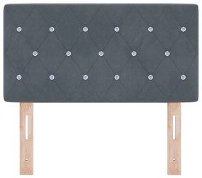 LED fejtámla kristály gombos steppelt sötétszürke 80 cm bársony