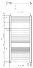 Aqualine Aqualine, DIRECT-E elektromos fűtőelem, egyenes, 450x960 mm, 300 W, fekete, ILE94TB