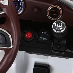 HOMCOM Elektromos gyerekautó Bentley GT, 2.4G távirányítóval, MP3, zene, kürt, LED fények, fehér