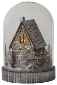 Barna fénydekoráció karácsonyi mintával ø 12,5 cm Kupol – Star Trading