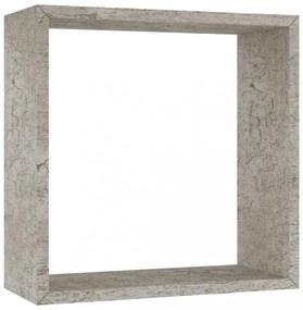 3 db betonszürke fali kockapolc