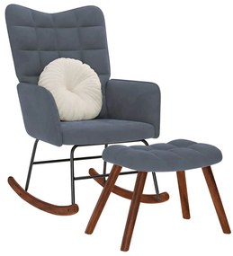 sötétszürke bársony hintaszék ülőkével