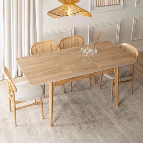 Kerámia Étkezőasztal Tölgy Színben. SAMER 138–178 cm