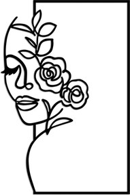 Flower fém fali dekoráció, 50×33 cm