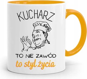 Sárga Bögre Szakácsnak Nem Foglalkozás Egy Életstílus, fényképes nyomtatással