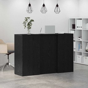 recepciós pult fekete tölgyszínű 155x50x103,5 cm szerelt fa
