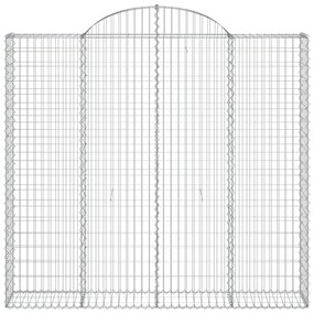 vidaXL 10 db íves horganyzott vas gabion kosár 200x50x180/200 cm