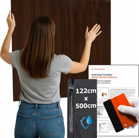 Öntapadós tapéta Vízálló Konyha Fal Bútor Sötét tölgy