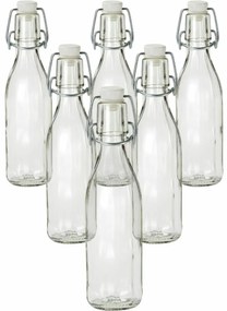 Üvegpalack klipszes záródással, 0,5 l, 6 db, 0,5 l