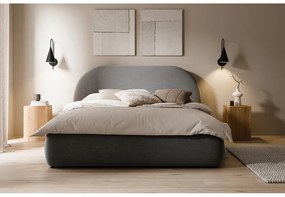 Franciaágy 140 cm Olivo P (ágyráccsal) (tárolóhellyel) (világos szürkés fekete + fekete). Akció -15%. 1100407