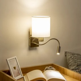 Brilagi - LED Fali lámpa NUBILA 1xE27/25W/230V + LED/3W réz/fehér